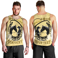 Personalized Kentucky Horse Racing Men Tank Top Beauty and The Horse Yellow Version LT01