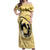 Personalized Kentucky Horse Racing Off Shoulder Maxi Dress Beauty and The Horse Yellow Version LT01