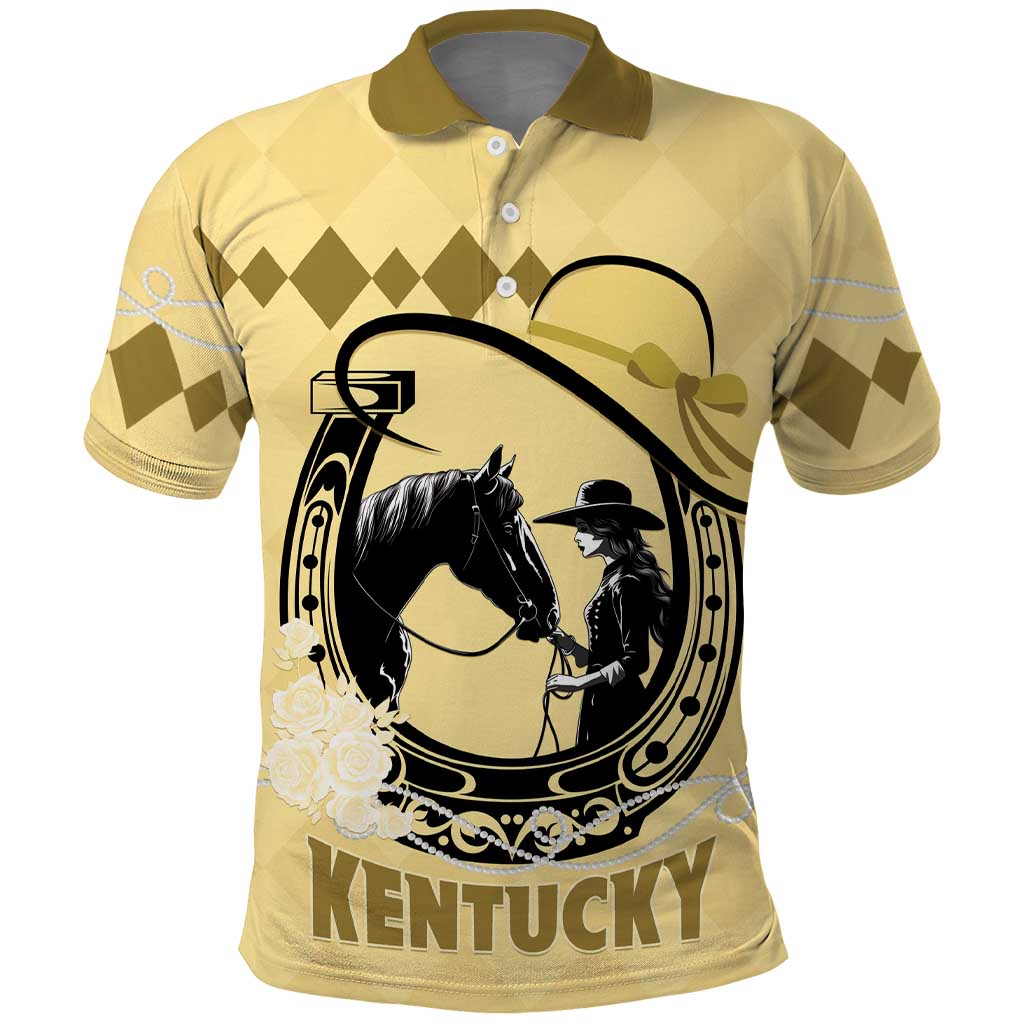 Personalized Kentucky Horse Racing Polo Shirt Beauty and The Horse Yellow Version LT01