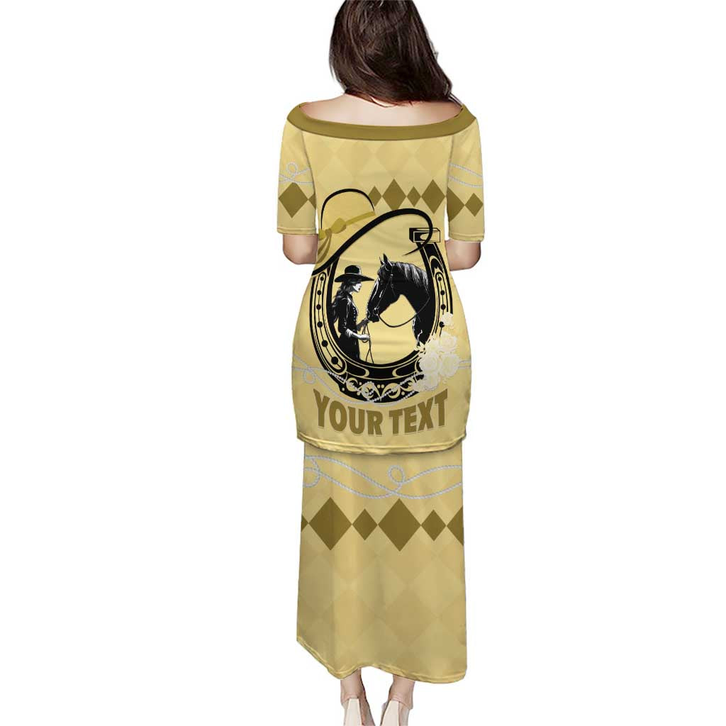 Personalized Kentucky Horse Racing Puletasi Beauty and The Horse Yellow Version LT01