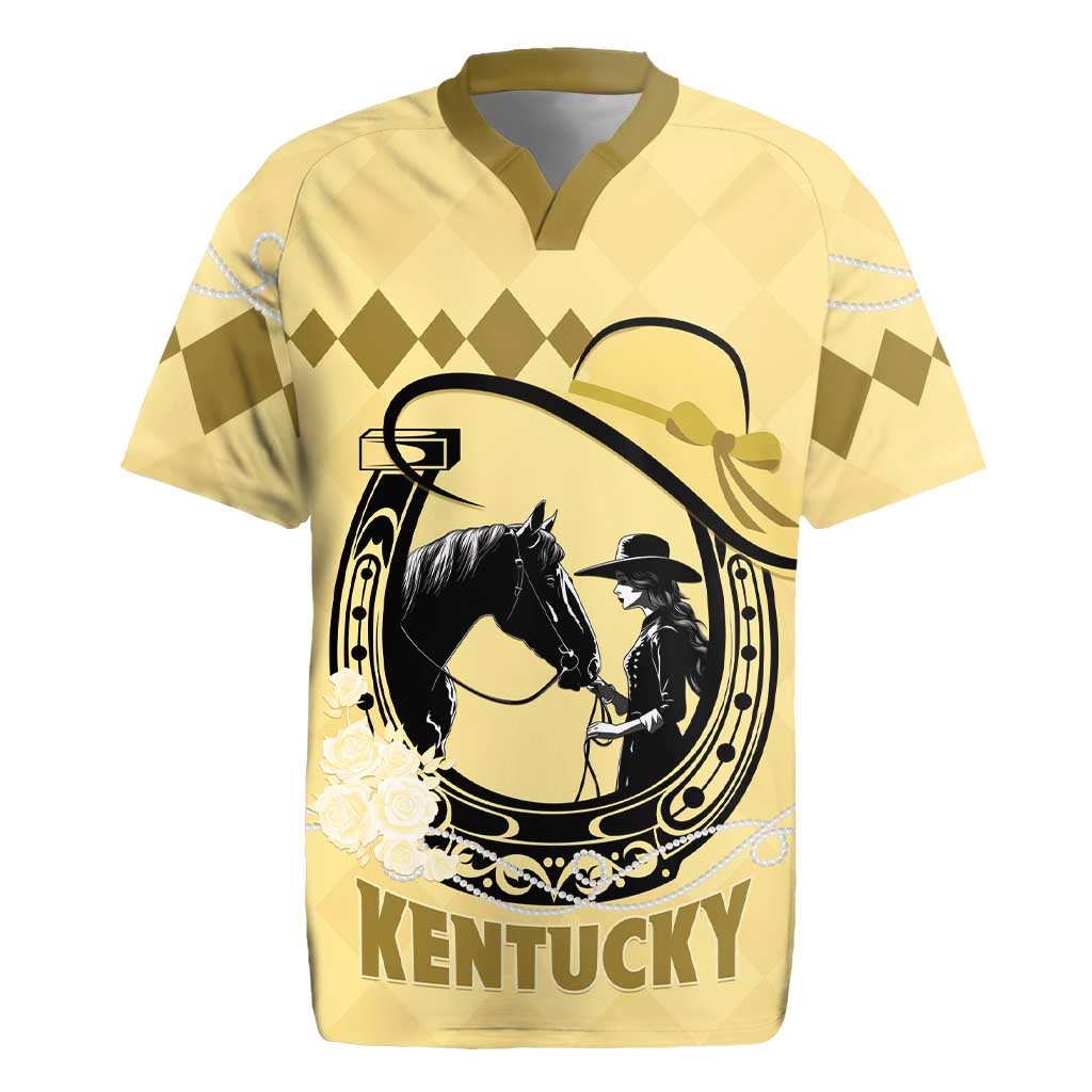 Personalized Kentucky Horse Racing Rugby Jersey Beauty and The Horse Yellow Version LT01