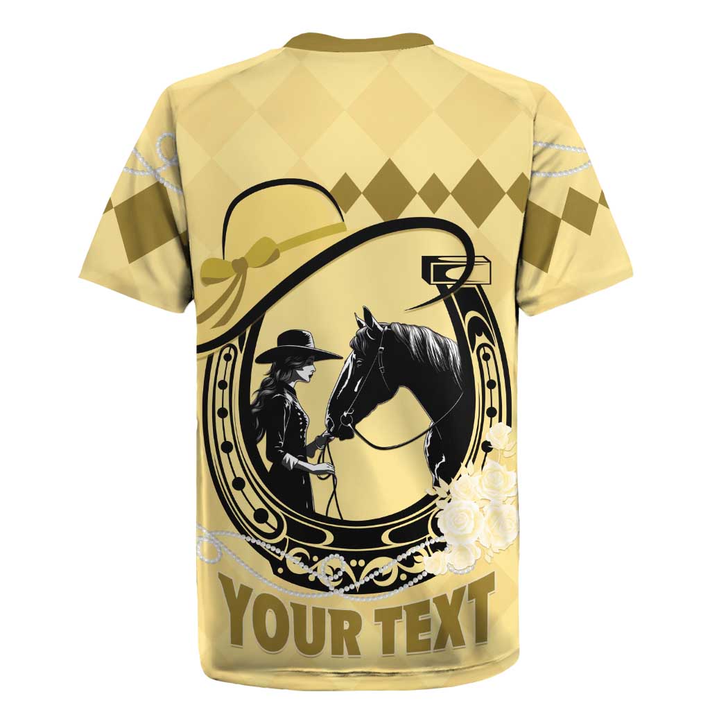Personalized Kentucky Horse Racing Rugby Jersey Beauty and The Horse Yellow Version LT01