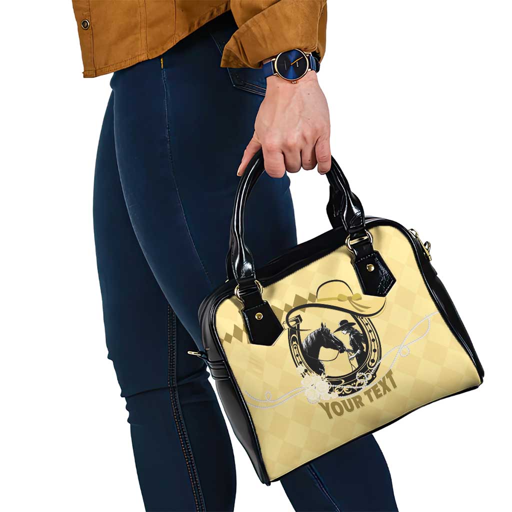 Personalized Kentucky Horse Racing Shoulder Handbag Beauty and The Horse Yellow Version LT01