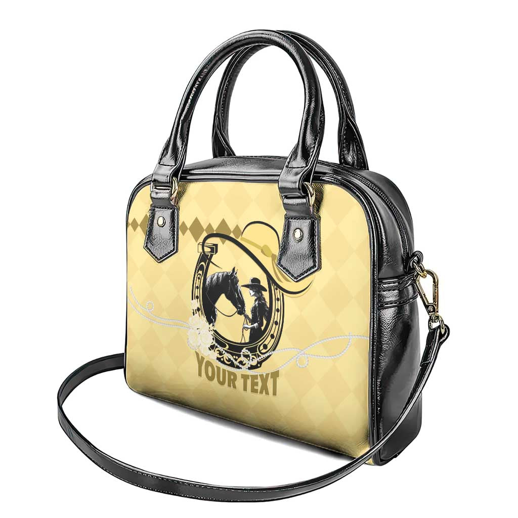 Personalized Kentucky Horse Racing Shoulder Handbag Beauty and The Horse Yellow Version LT01