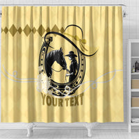 Personalized Kentucky Horse Racing Shower Curtain Beauty and The Horse Yellow Version LT01