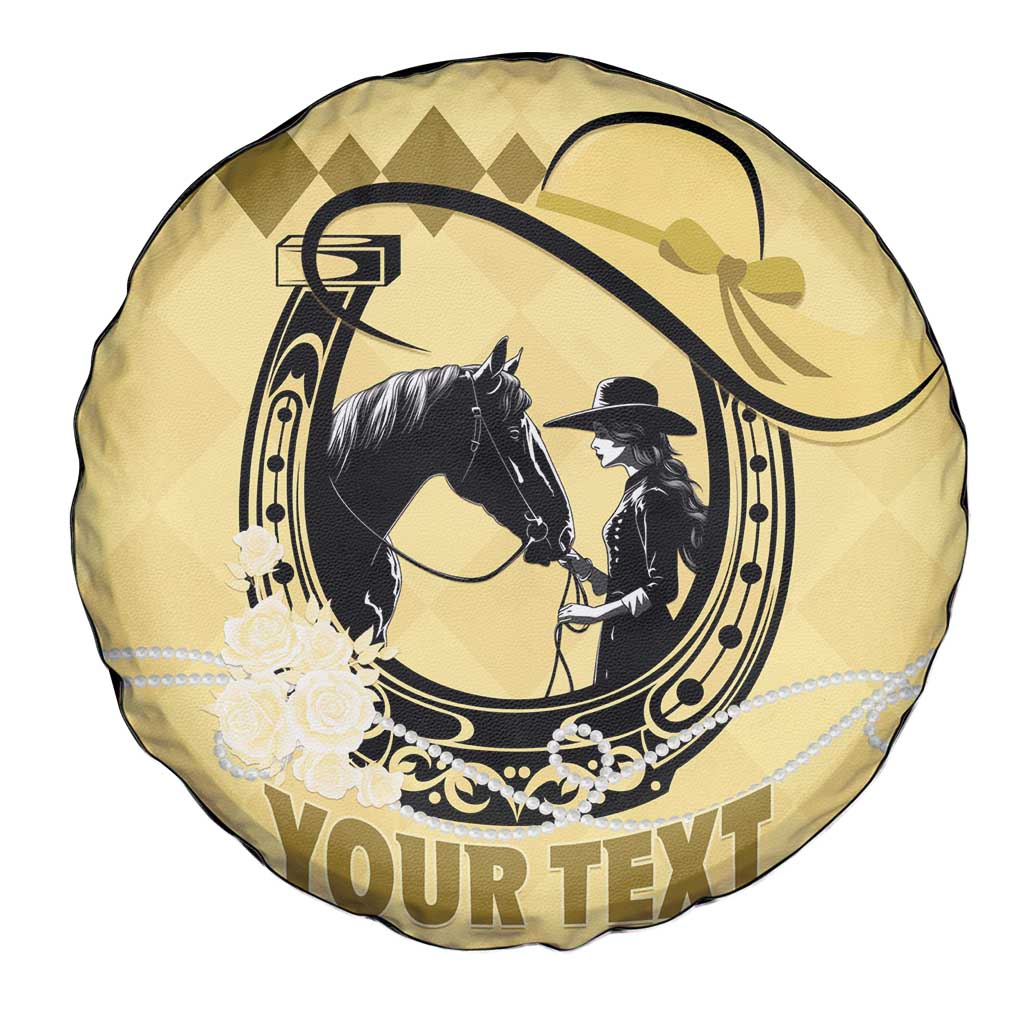 Personalized Kentucky Horse Racing Spare Tire Cover Beauty and The Horse Yellow Version LT01