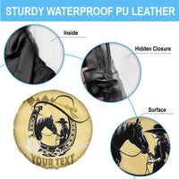 Personalized Kentucky Horse Racing Spare Tire Cover Beauty and The Horse Yellow Version LT01