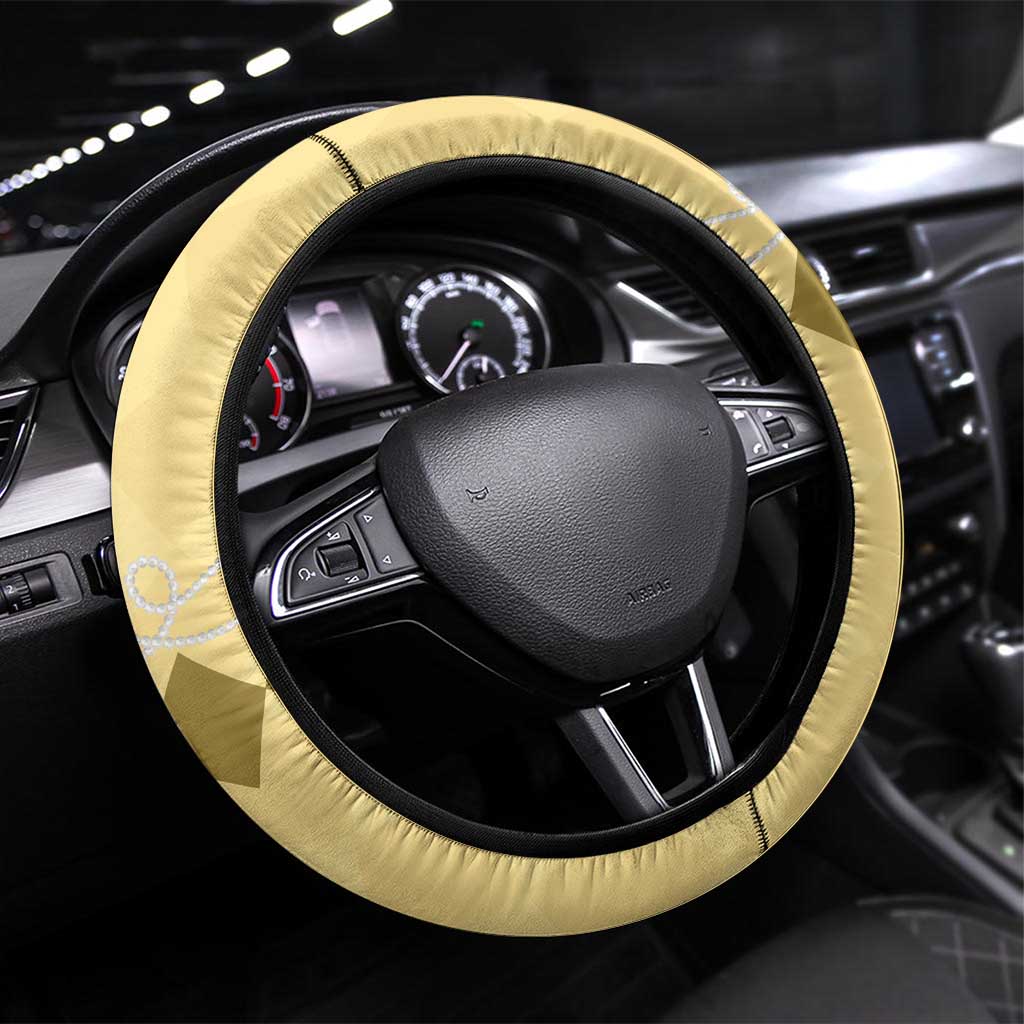 Kentucky Horse Racing Steering Wheel Cover Beauty and The Horse Yellow Version LT01