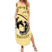 Personalized Kentucky Horse Racing Summer Maxi Dress Beauty and The Horse Yellow Version LT01