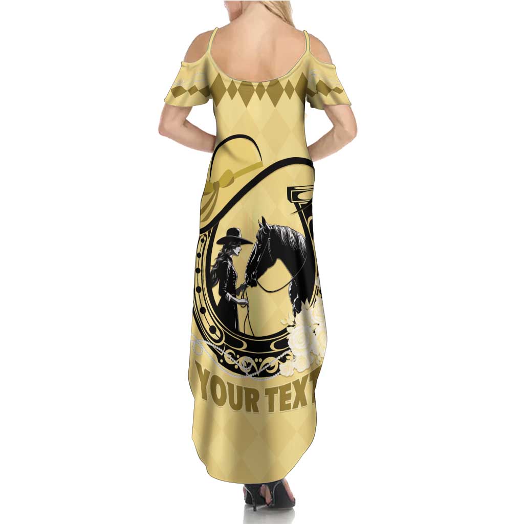 Personalized Kentucky Horse Racing Summer Maxi Dress Beauty and The Horse Yellow Version LT01