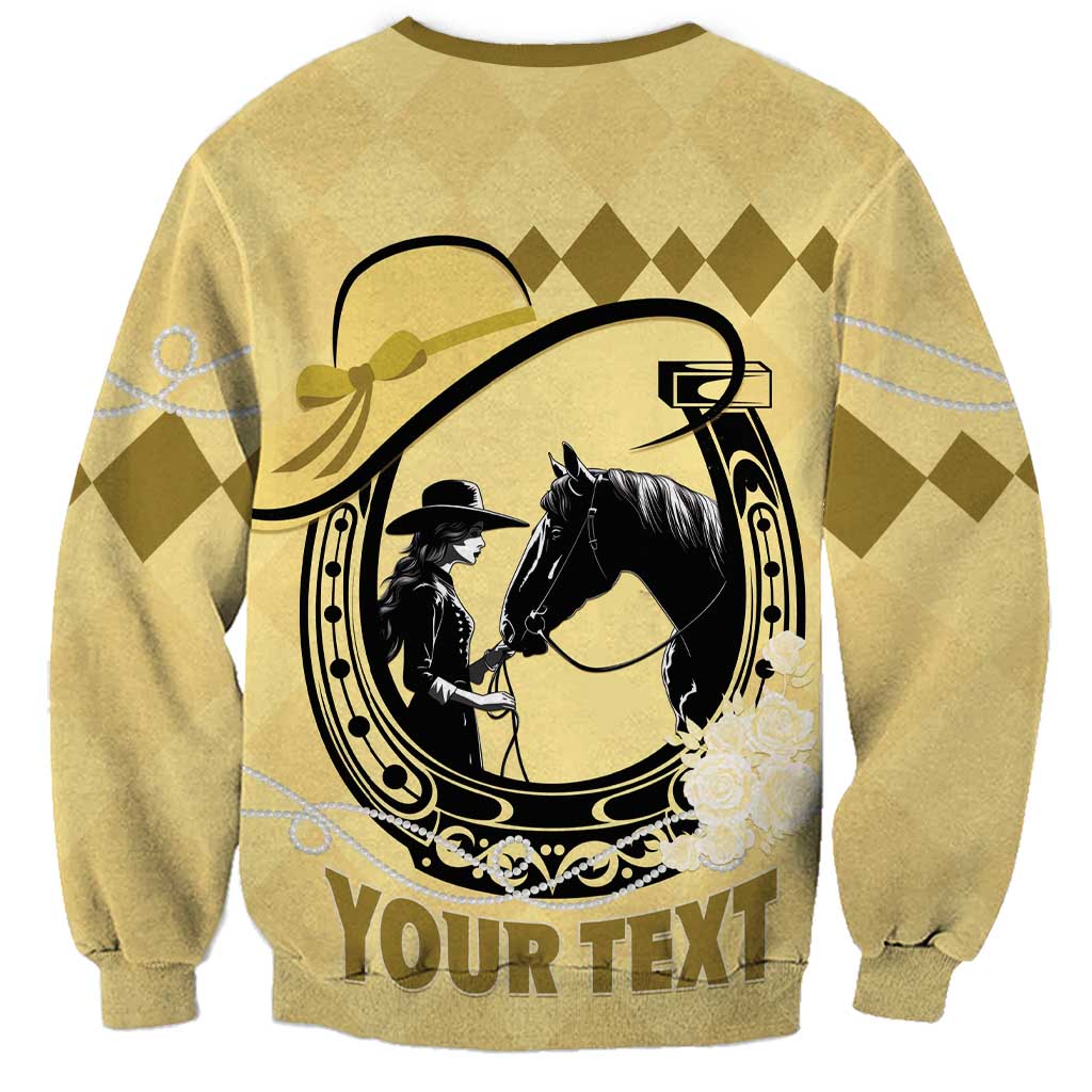Personalized Kentucky Horse Racing Sweatshirt Beauty and The Horse Yellow Version LT01