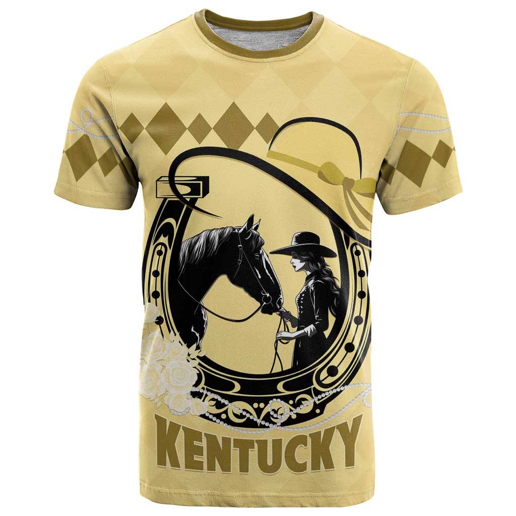 Personalized Kentucky Horse Racing T Shirt Beauty and The Horse Yellow Version LT01