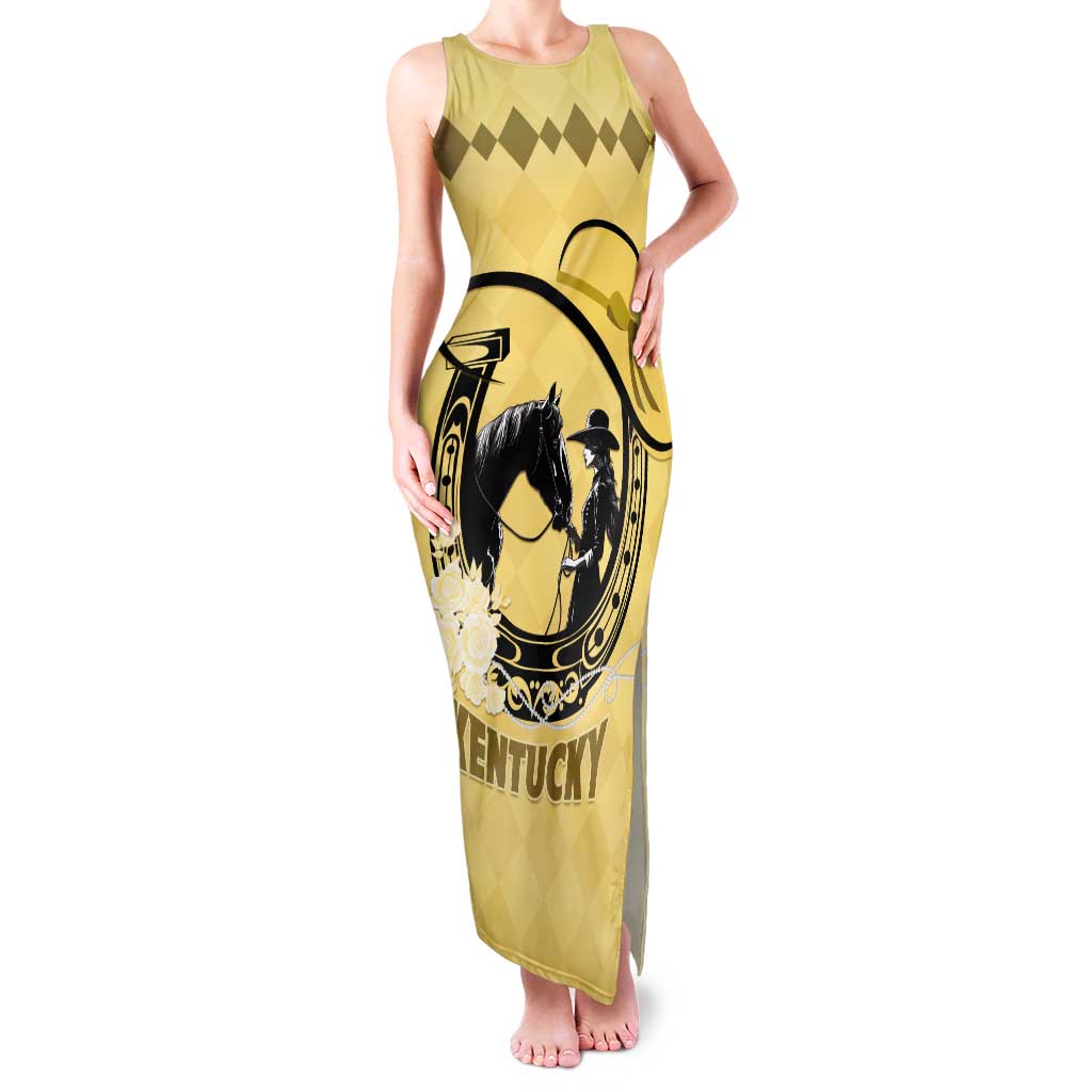 Personalized Kentucky Horse Racing Tank Maxi Dress Beauty and The Horse Yellow Version LT01