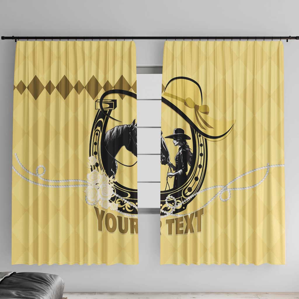 Personalized Kentucky Horse Racing Window Curtain Beauty and The Horse Yellow Version LT01