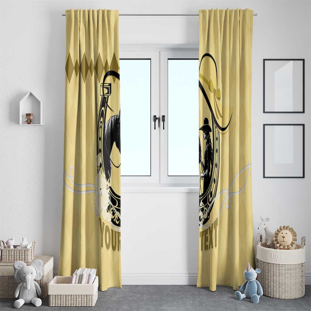 Personalized Kentucky Horse Racing Window Curtain Beauty and The Horse Yellow Version LT01