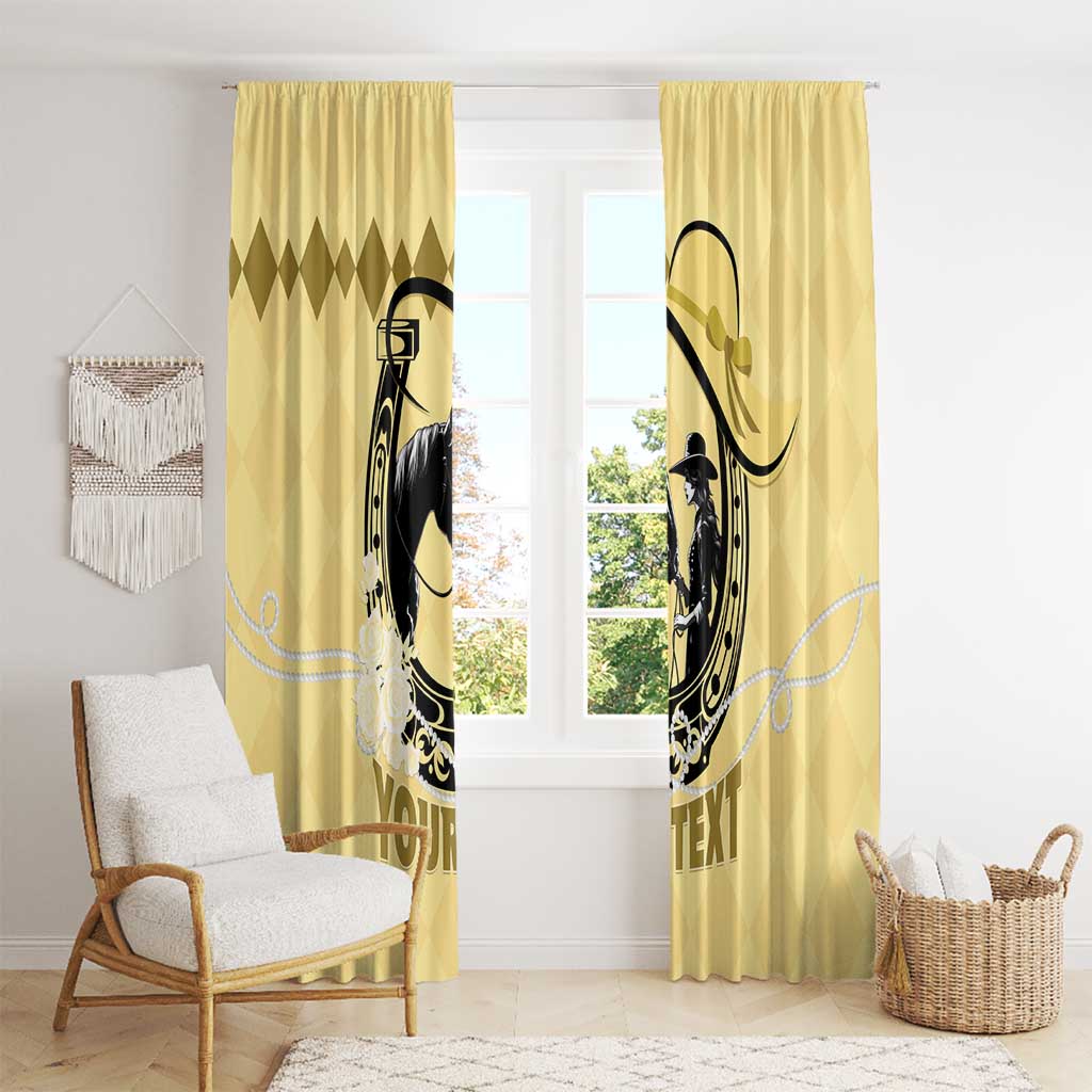 Personalized Kentucky Horse Racing Window Curtain Beauty and The Horse Yellow Version LT01