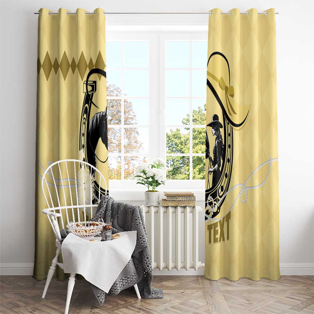 Personalized Kentucky Horse Racing Window Curtain Beauty and The Horse Yellow Version LT01