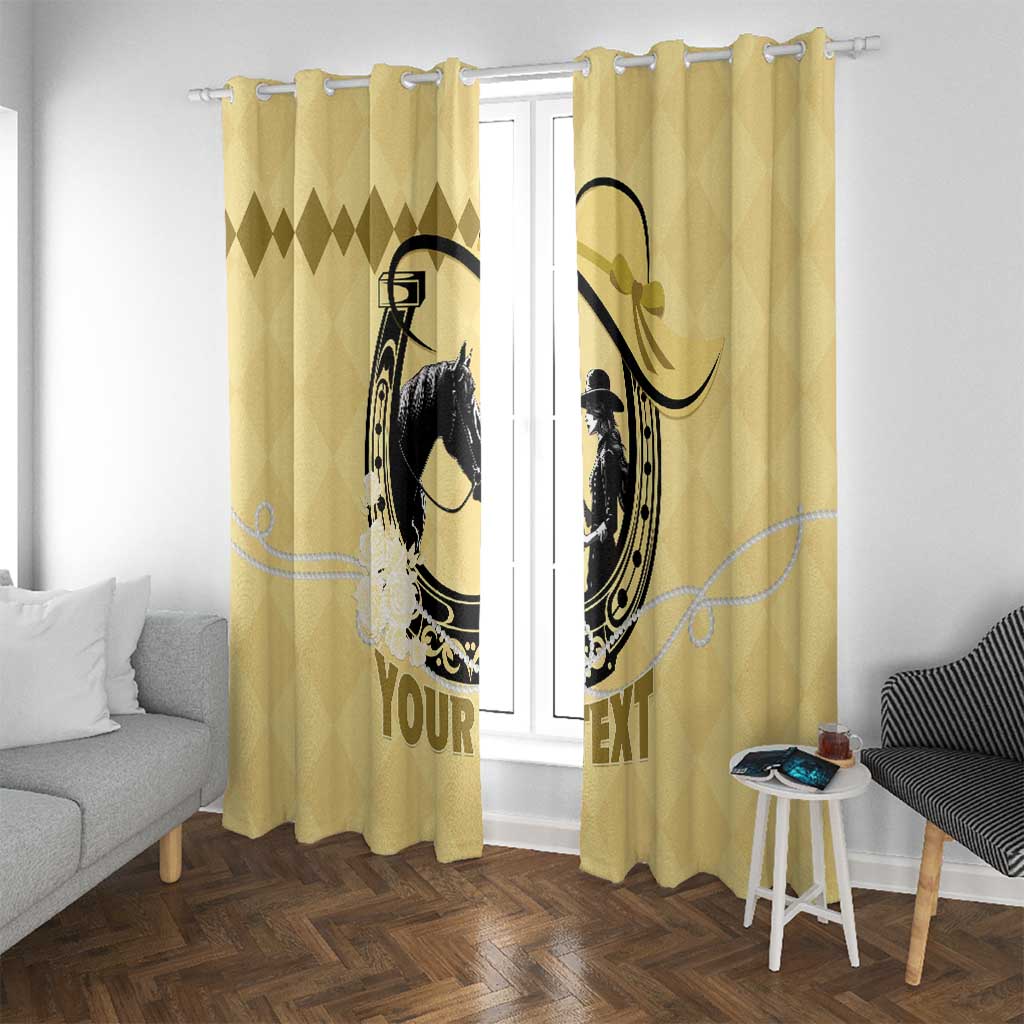 Personalized Kentucky Horse Racing Window Curtain Beauty and The Horse Yellow Version LT01