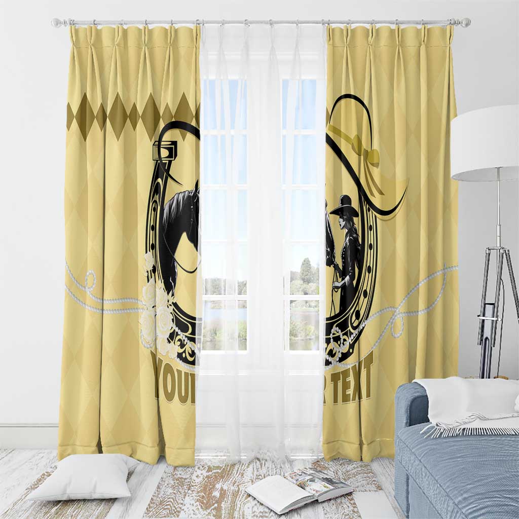 Personalized Kentucky Horse Racing Window Curtain Beauty and The Horse Yellow Version LT01