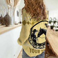 Personalized Kentucky Horse Racing Women Casual Shirt Beauty and The Horse Yellow Version LT01