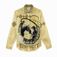 Personalized Kentucky Horse Racing Women Casual Shirt Beauty and The Horse Yellow Version LT01