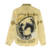 Personalized Kentucky Horse Racing Women Casual Shirt Beauty and The Horse Yellow Version LT01