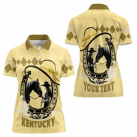 Personalized Kentucky Horse Racing Women Polo Shirt Beauty and The Horse Yellow Version LT01