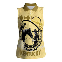 Personalized Kentucky Horse Racing Women Sleeveless Polo Shirt Beauty and The Horse Yellow Version LT01