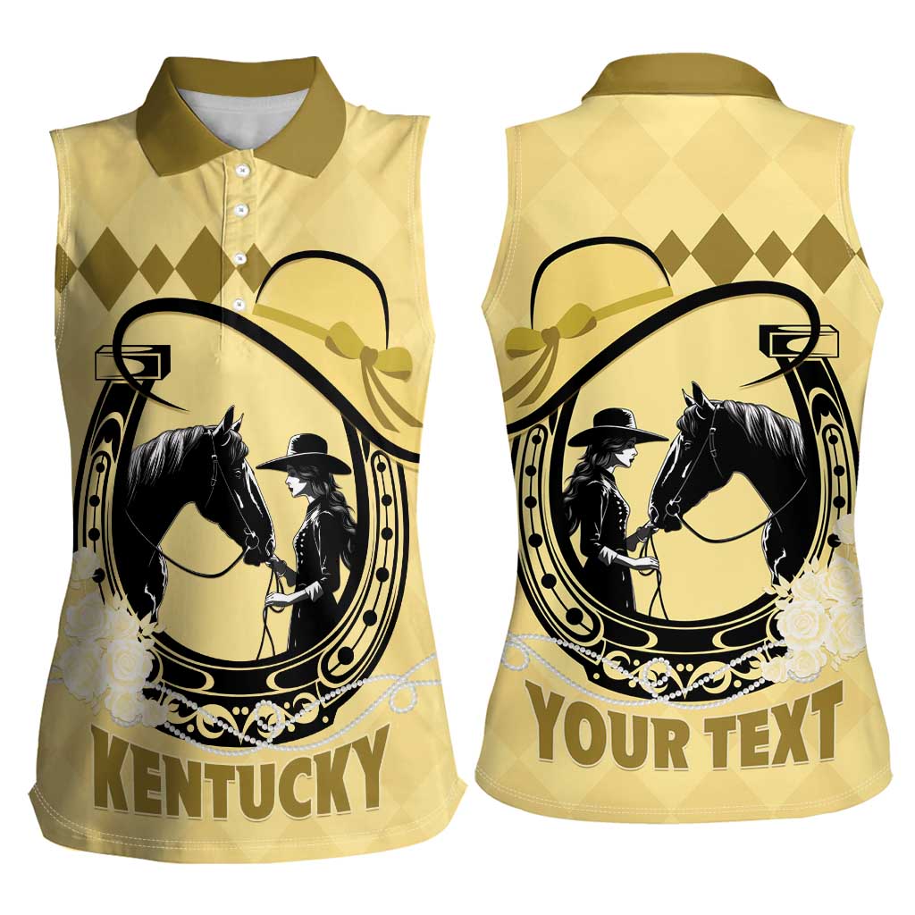 Personalized Kentucky Horse Racing Women Sleeveless Polo Shirt Beauty and The Horse Yellow Version LT01