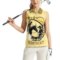 Personalized Kentucky Horse Racing Women Sleeveless Polo Shirt Beauty and The Horse Yellow Version LT01