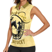 Personalized Kentucky Horse Racing Women Sleeveless Polo Shirt Beauty and The Horse Yellow Version LT01
