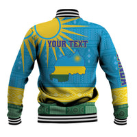 Personalized Rwanda Baseball Jacket Coat of Arms With African Pattern - Wonder Print Shop