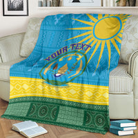 Personalized Rwanda Blanket Coat of Arms With African Pattern