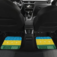 Personalized Rwanda Car Mats Coat of Arms With African Pattern - Wonder Print Shop