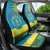 Personalized Rwanda Car Seat Cover Coat of Arms With African Pattern