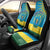 Personalized Rwanda Car Seat Cover Coat of Arms With African Pattern