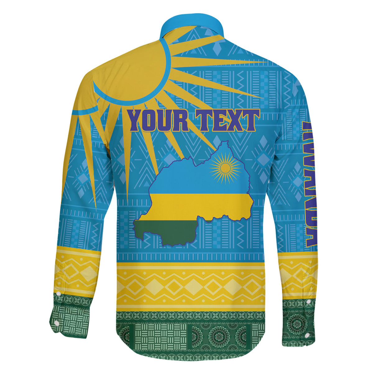 Personalized Rwanda Family Matching Summer Maxi Dress and Hawaiian Shirt Coat of Arms With African Pattern - Wonder Print Shop