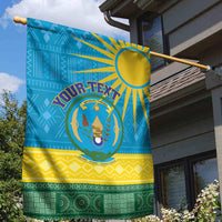 Personalized Rwanda Garden Flag Coat of Arms With African Pattern - Wonder Print Shop