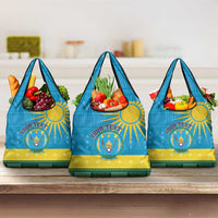Rwanda Grocery Bag Coat of Arms With African Pattern
