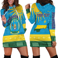 Personalized Rwanda Hoodie Dress Coat of Arms With African Pattern - Wonder Print Shop