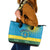 Personalized Rwanda Leather Tote Bag Coat of Arms With African Pattern