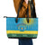 Personalized Rwanda Leather Tote Bag Coat of Arms With African Pattern