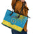 Personalized Rwanda Leather Tote Bag Coat of Arms With African Pattern