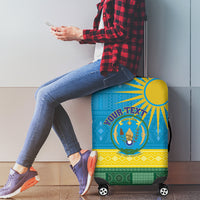 Personalized Rwanda Luggage Cover Coat of Arms With African Pattern - Wonder Print Shop