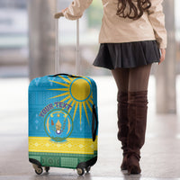 Personalized Rwanda Luggage Cover Coat of Arms With African Pattern - Wonder Print Shop