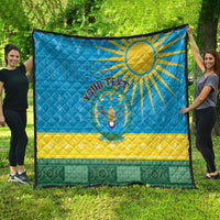 Personalized Rwanda Quilt Coat of Arms With African Pattern - Wonder Print Shop
