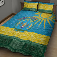 Personalized Rwanda Quilt Bed Set Coat of Arms With African Pattern - Wonder Print Shop
