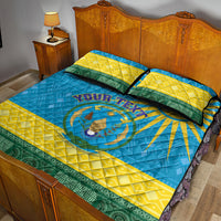 Personalized Rwanda Quilt Bed Set Coat of Arms With African Pattern - Wonder Print Shop