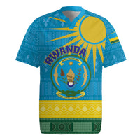 Personalized Rwanda Rugby Jersey Coat of Arms With African Pattern - Wonder Print Shop