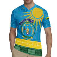 Personalized Rwanda Rugby Jersey Coat of Arms With African Pattern - Wonder Print Shop